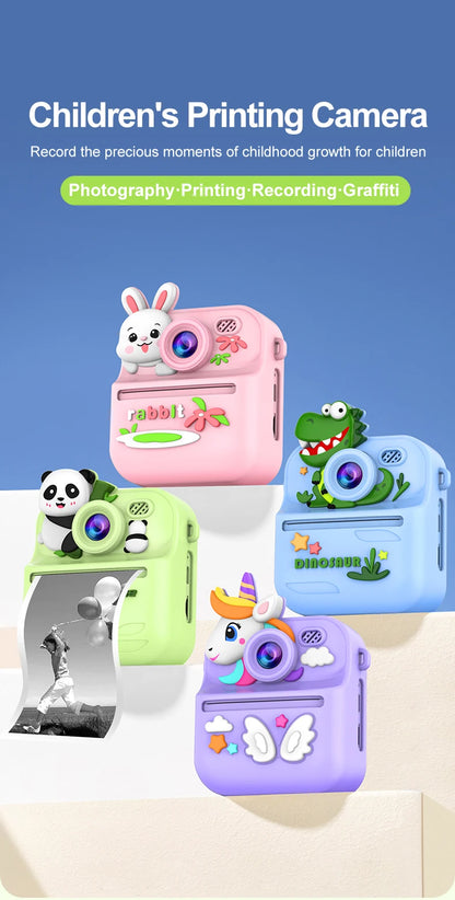 Appareil Photo Instantané Enfants | Impression Directe & Photos à Colorier HD 1080P avec carte 32SD