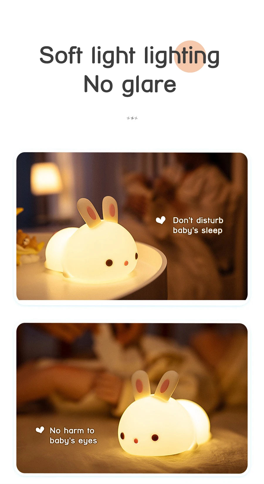 Veilleuse tactile LED lapin veilleuse 16 couleurs