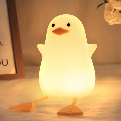 Veilleuse automatique en forme de canard en Silicone, USB, lumière de chambre d'enfant