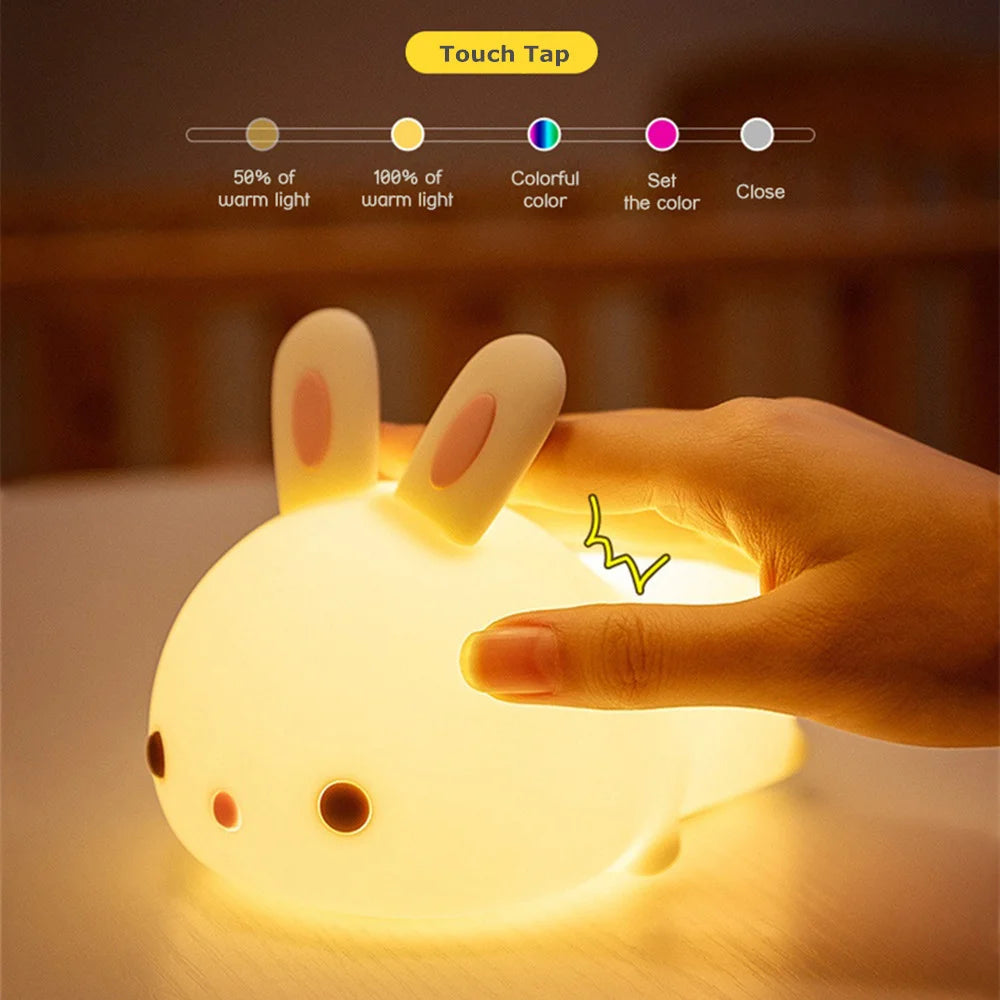 Veilleuse tactile LED lapin veilleuse 16 couleurs