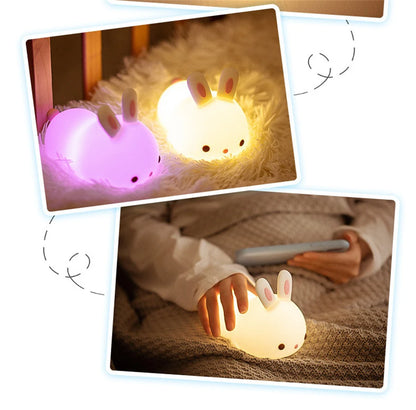 Veilleuse Lapin tactile 16 couleurs USB Rechargeable
