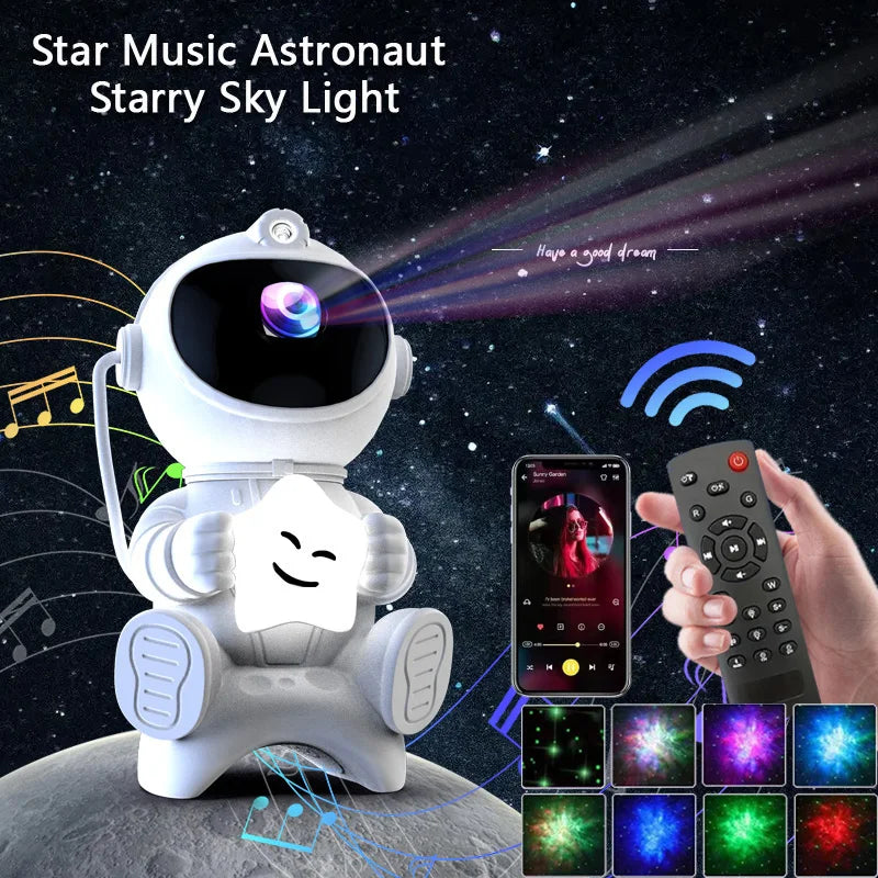 Projecteur d'Etoile Astronaute Bluetooth avec haut-parleur et télécommande