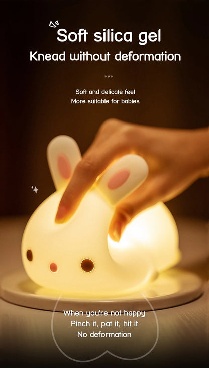 Veilleuse Lapin tactile 16 couleurs USB Rechargeable