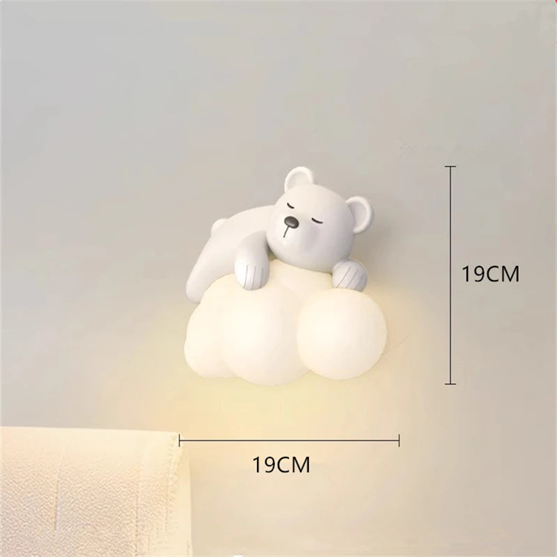 Applique Murale Suspendue en Forme de Petit Ours pour Chambre d'Enfant.