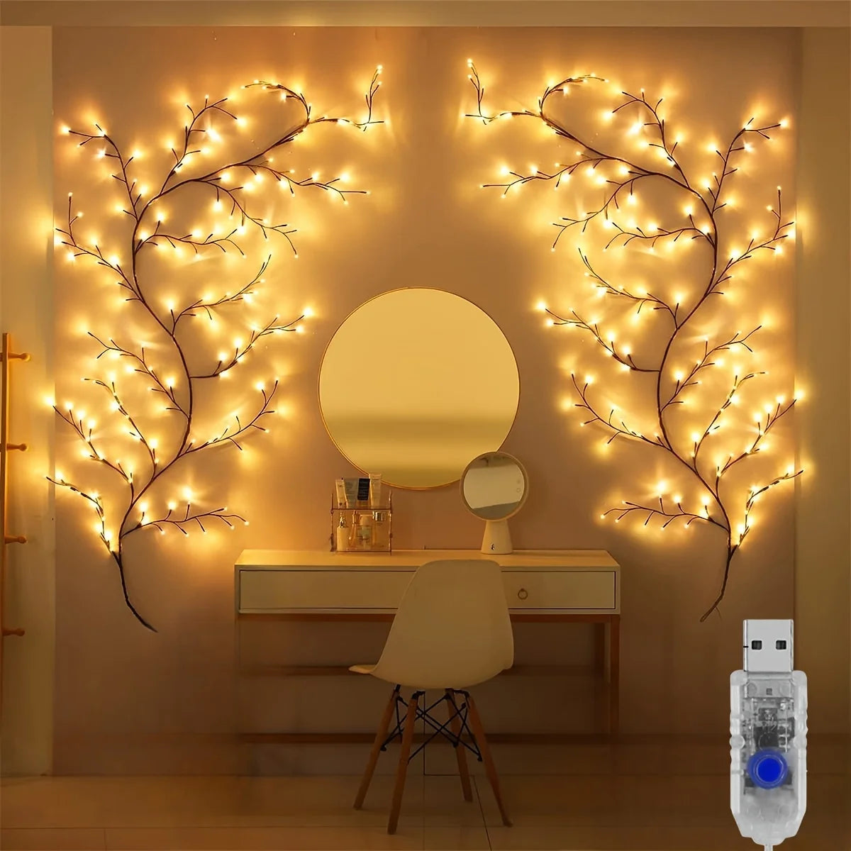 Lumière décorative branche d'arbre 96 leds