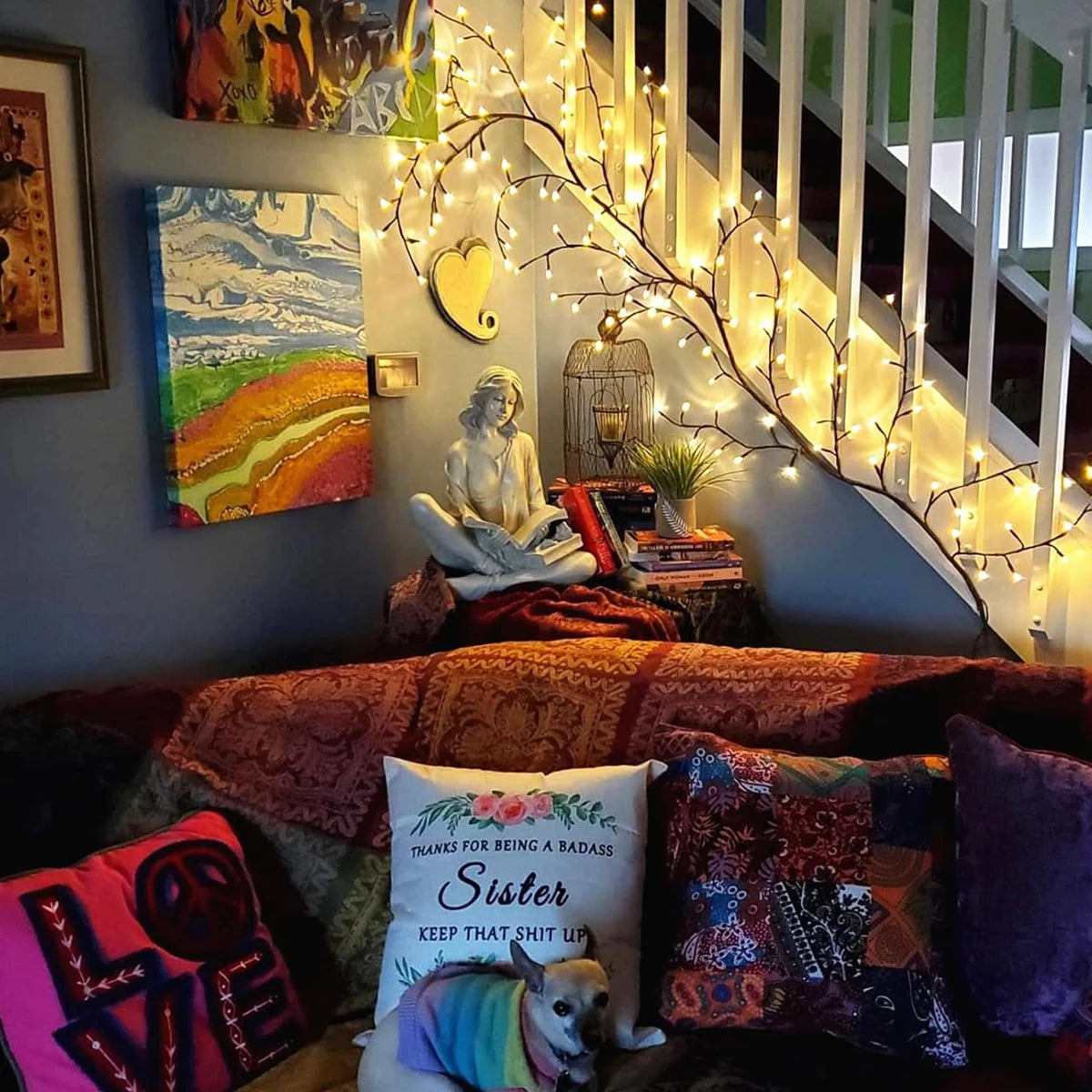 Lumière décorative branche d'arbre 96 leds