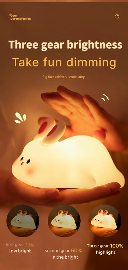 Veilleuse lapin Tactile avec Timer et Luminosité Reglable