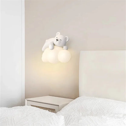 Applique Murale Suspendue en Forme de Petit Ours pour Chambre d'Enfant.