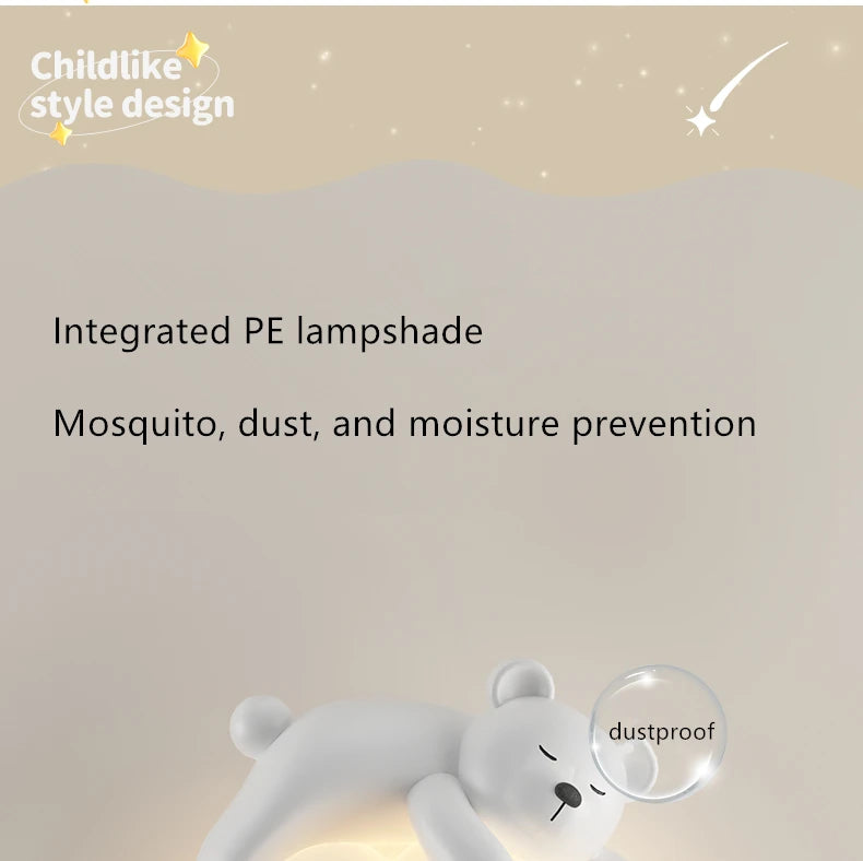 Applique Murale Suspendue en Forme de Petit Ours pour Chambre d'Enfant.