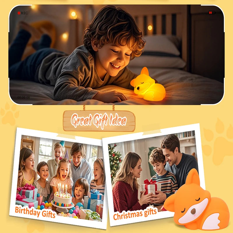 Veilleuse Fox, tactile, minuterie variable rechargeable.