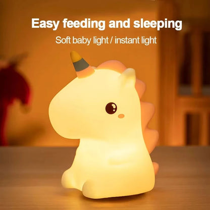 Veilleuse TACTILE  Licorne LED pour enfants USB Rechargeable lampe de nuit