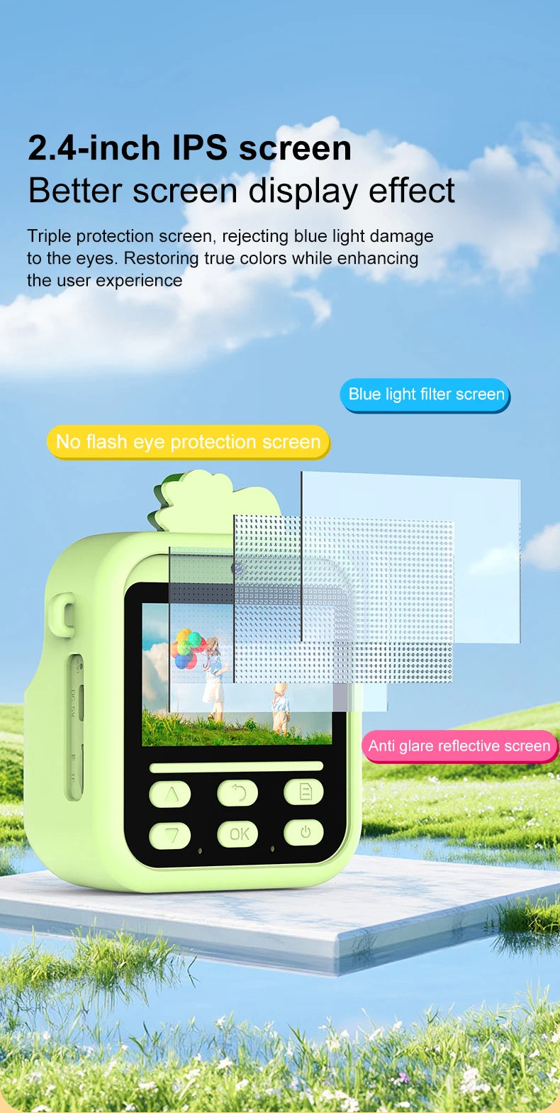 Appareil Photo Instantané Enfants | Impression Directe & Photos à Colorier HD 1080P avec carte 32SD