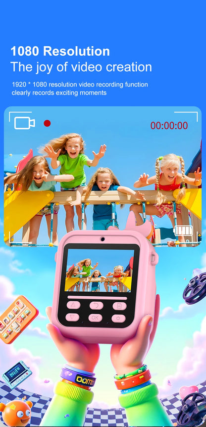 Appareil Photo Instantané Enfants | Impression Directe & Photos à Colorier HD 1080P avec carte 32SD