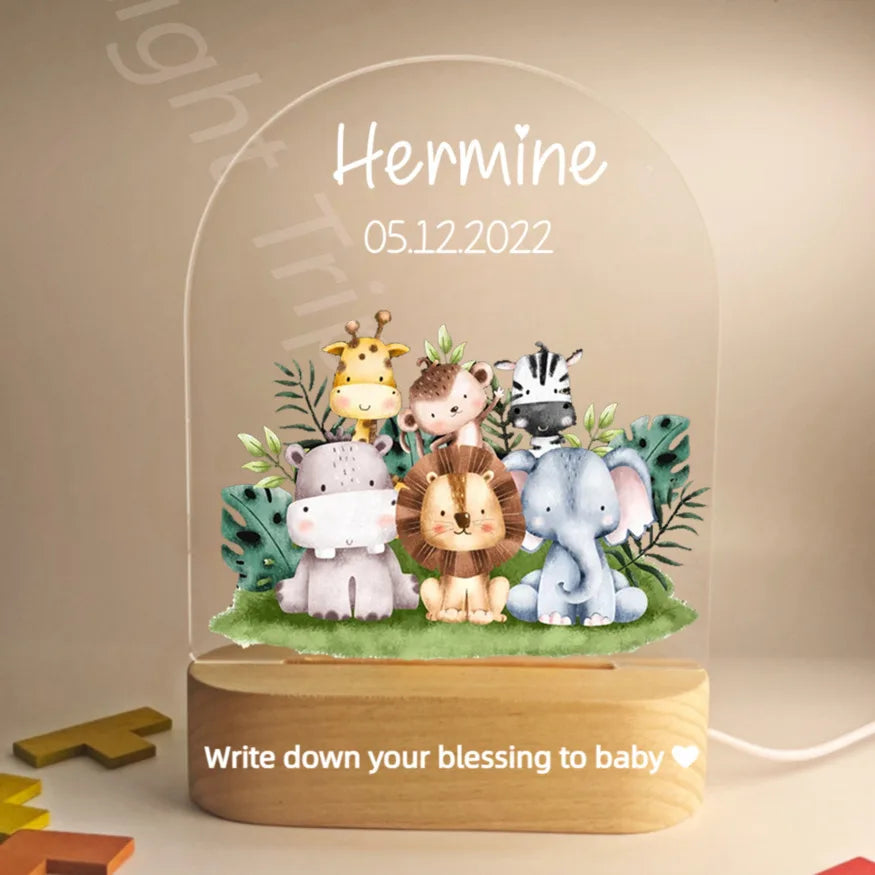 Veilleuse plexi personnalisée