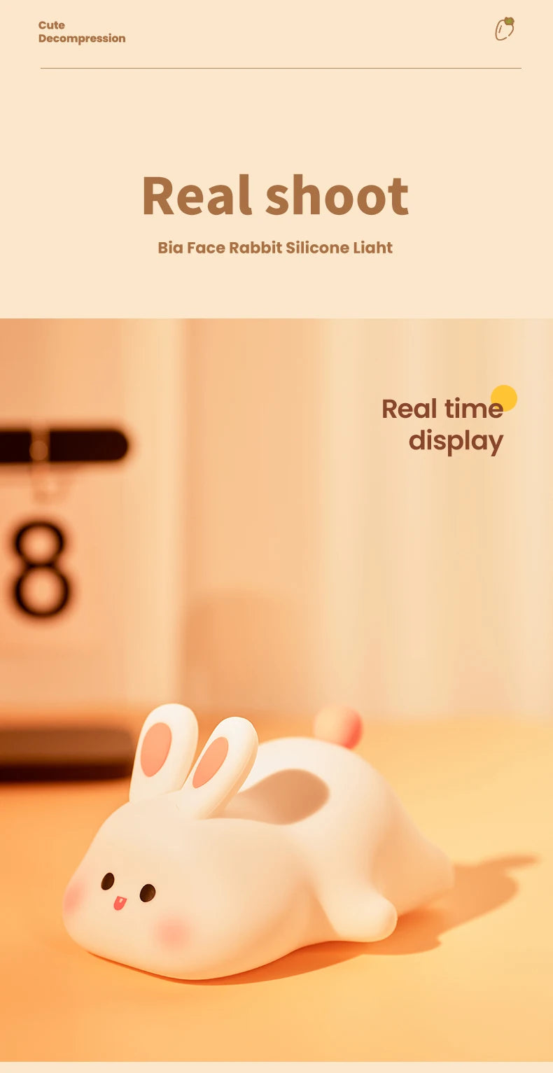 Veilleuse lapin Tactile avec Timer et Luminosité Reglable
