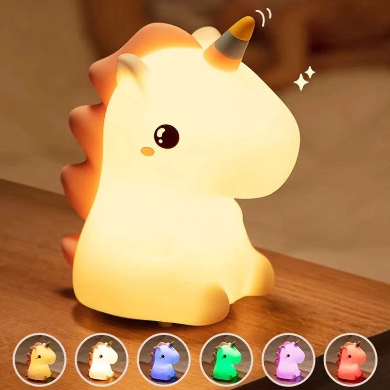 Veilleuse TACTILE  Licorne LED pour enfants USB Rechargeable lampe de nuit