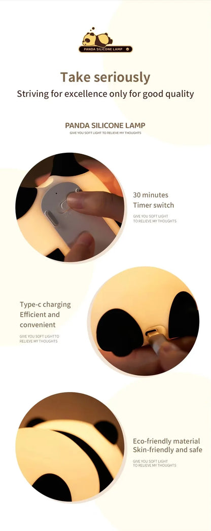 Veilleuse Panda Tactile avec luminosité réglable