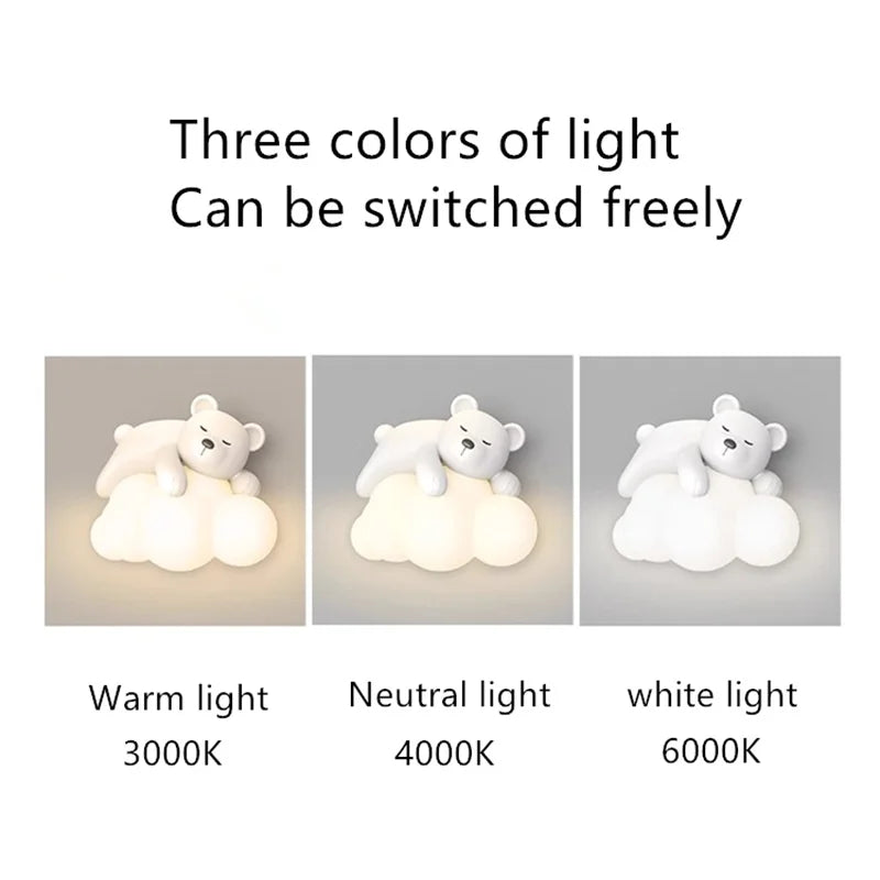 Applique Murale Suspendue en Forme de Petit Ours pour Chambre d'Enfant.