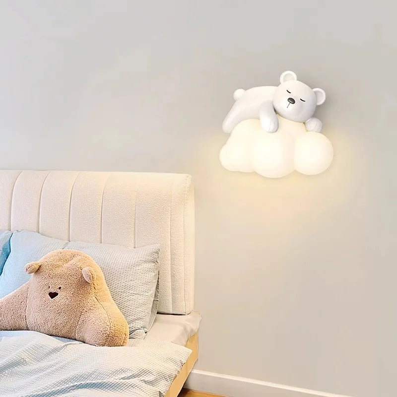 Applique Murale Suspendue en Forme de Petit Ours pour Chambre d'Enfant.
