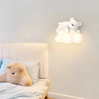 Applique Murale Suspendue en Forme de Petit Ours pour Chambre d'Enfant.