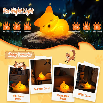 Veilleuse Fox, tactile, minuterie variable rechargeable.