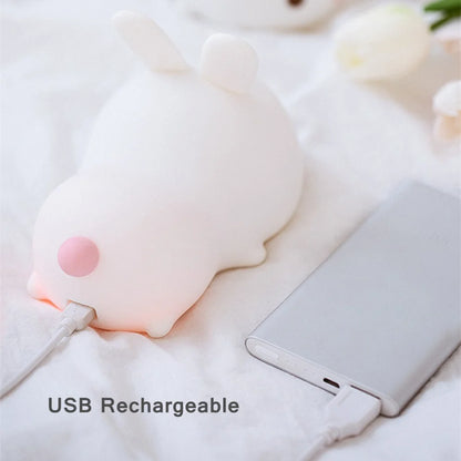 Veilleuse Lapin tactile 16 couleurs USB Rechargeable