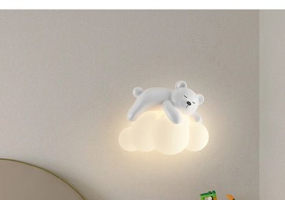 Applique Murale Suspendue en Forme de Petit Ours pour Chambre d'Enfant.