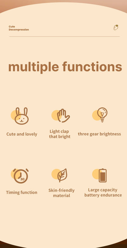 Veilleuse lapin Tactile avec Timer et Luminosité Reglable