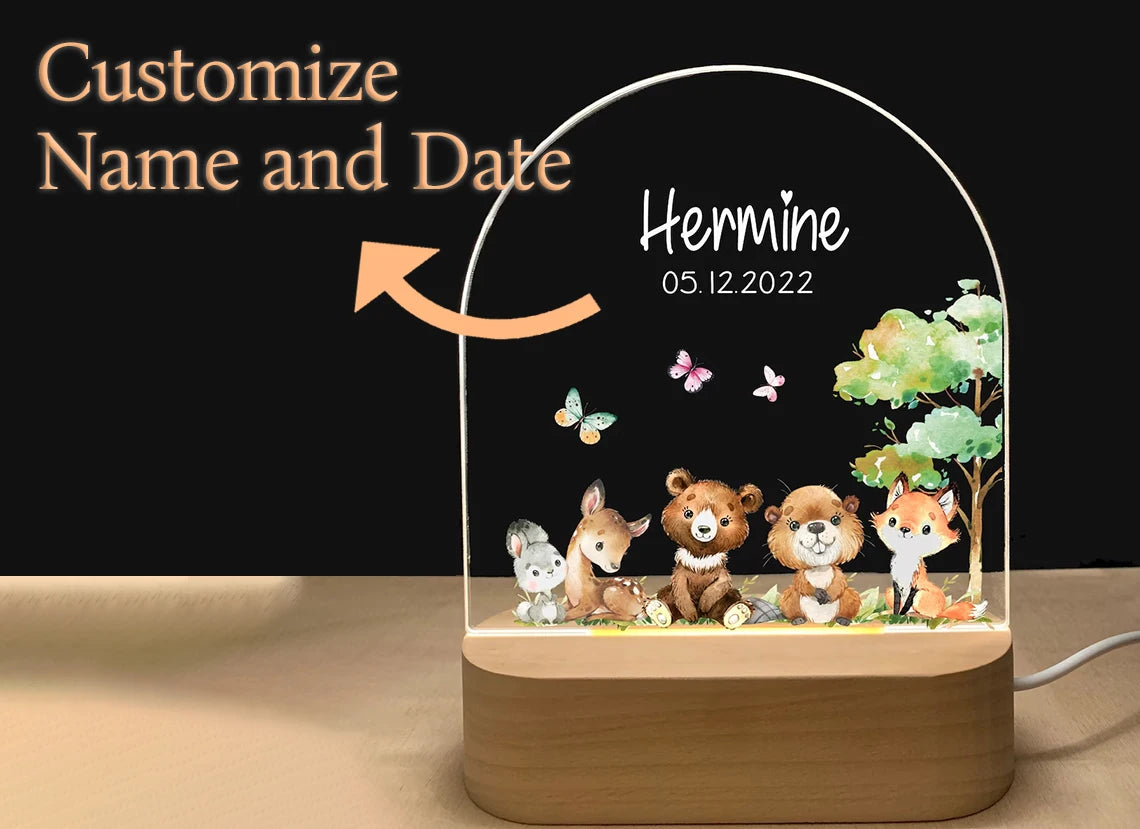 Lampe personnalisée, veilleuse 3D pour chambre d'enfants