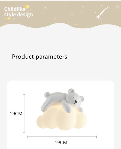 Applique Murale Suspendue en Forme de Petit Ours pour Chambre d'Enfant.