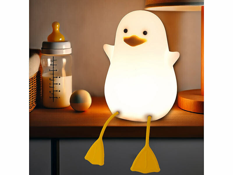 Veilleuse canard en silicone avec minuterie, USB, lumière de chambre d'enfant