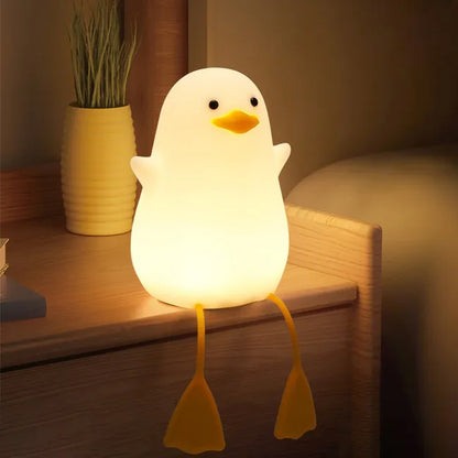 Veilleuse canard en silicone avec minuterie, USB, lumière de chambre d'enfant