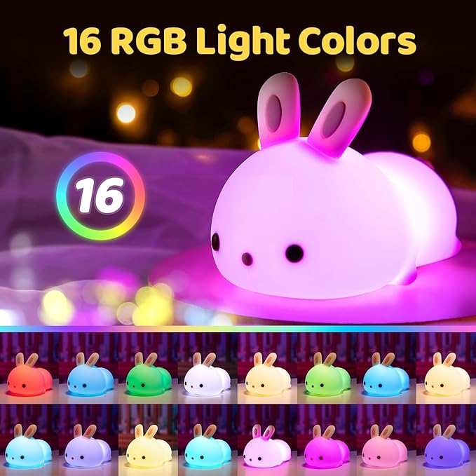 Veilleuse Lapin tactile LED  16 couleurs