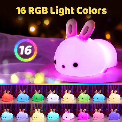 Veilleuse Lapin tactile LED  16 couleurs