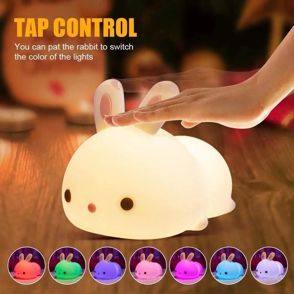 Veilleuse Lapin tactile LED  16 couleurs