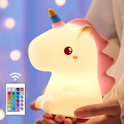 Veilleuse TACTILE  Licorne LED pour enfants USB Rechargeable lampe de nuit